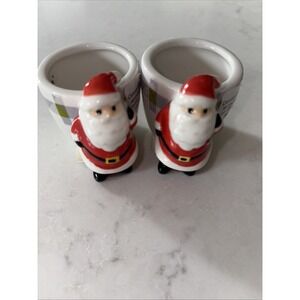 Lot Of 2 Cath Kidston London Santa Claus‎ Christmas Egg Cup-New!